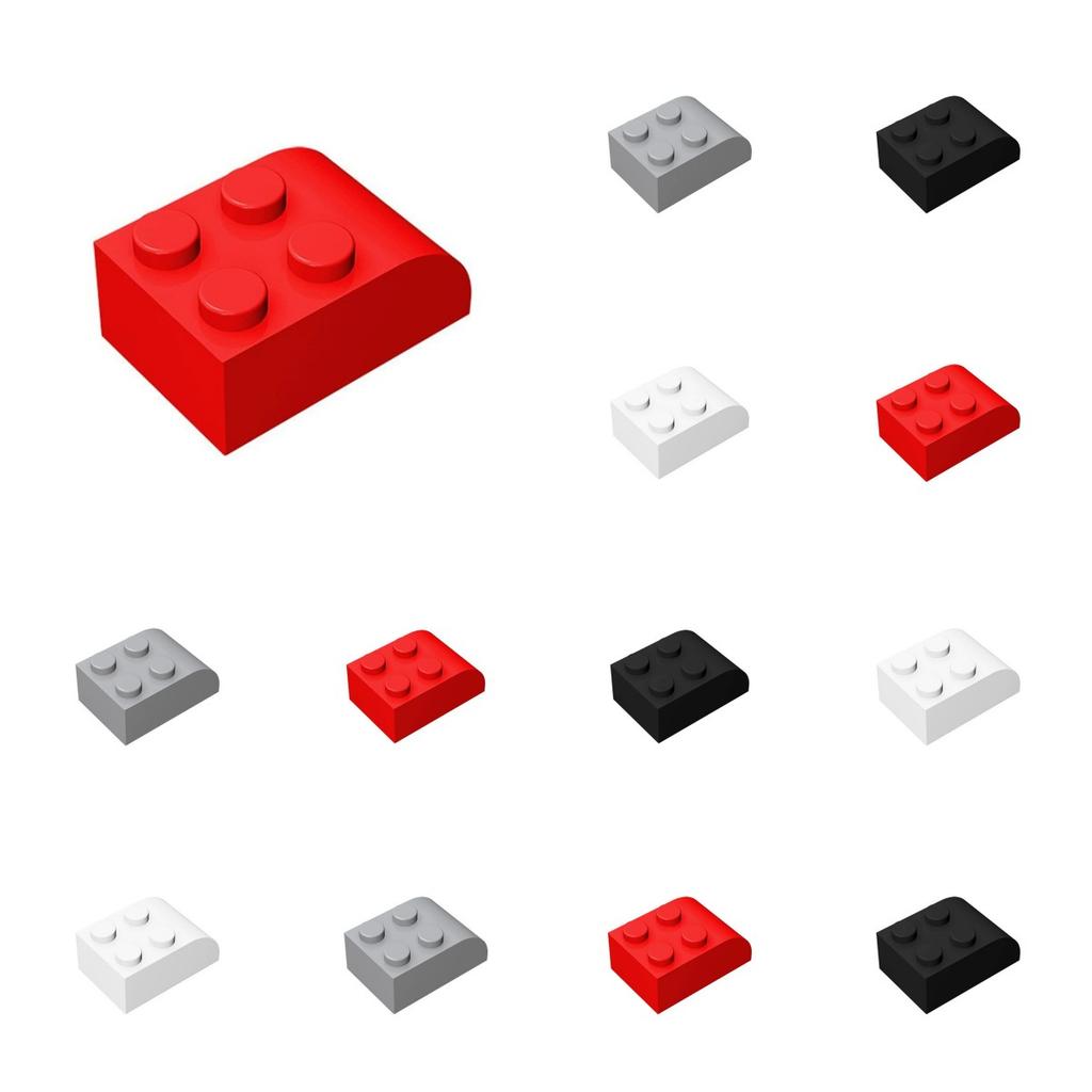 50pcs 6215 Curved 3x2 Building Blocks Kit With 4 Studs Slope Bricks Particle Puzzle Educational Toys Children Birthday Gift