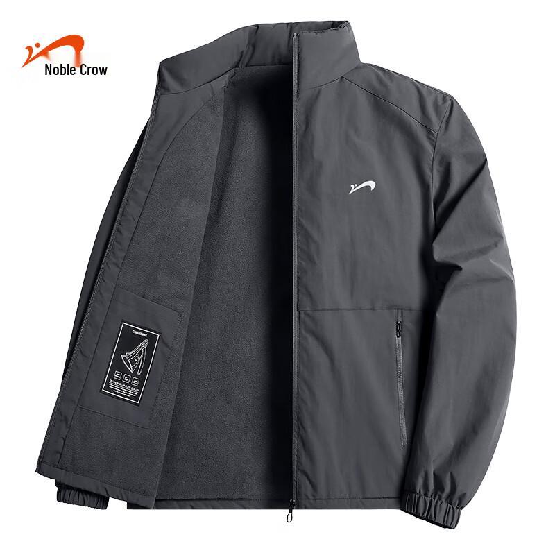 Guirenniao Unisex Winter Fleece-Lined Stand-Collar Padded Jacket M