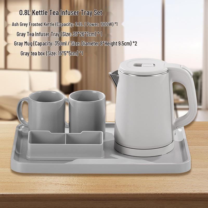 Compact 304 Stainless Steel Electric Kettle for Hotel Rooms & B&Bs