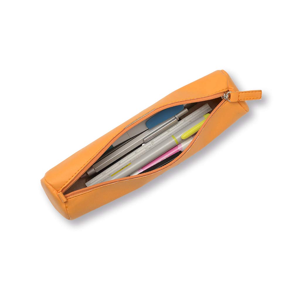 RHODIA Rhodiarama Runder Bleistift Zylindrisch x 5cm Hergestellt mit italienischem Synthetik CF318890 Etui, (21,5 cm Durchmesser), Leder, Orange,
