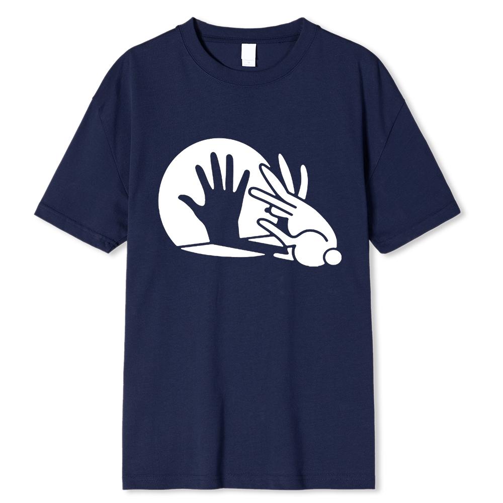 Men Women Funny Rabbit Shirt Animal Bunny Lover Shadow Play Pun Gift T-Shirt Oversized Tops Cotton T Shirt