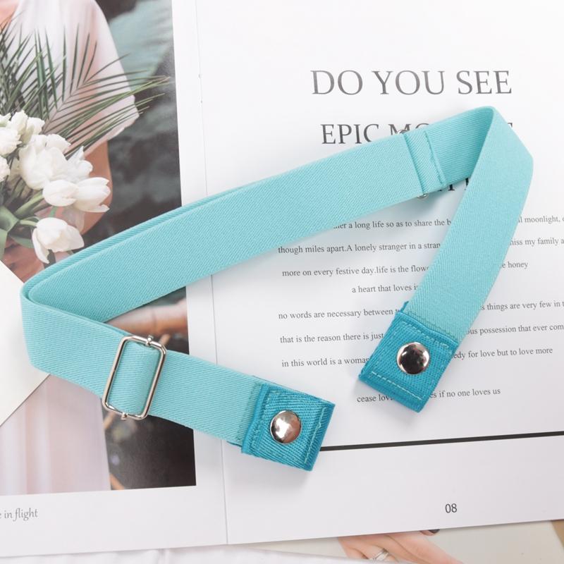 Elastic Belt Without Buckle Canvas Women Buckle Free Belt Ladies Jeans Pants Waist Lazy Belt Stretch No Buckle Invisible Belt