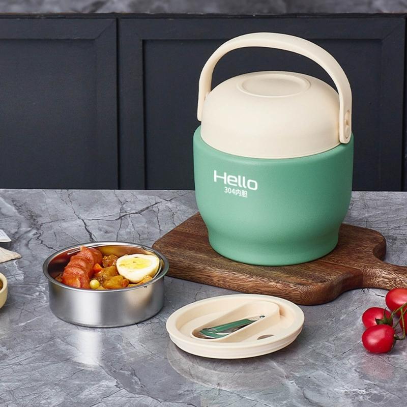 Double Layer Thermal Stainless Steel Meal Preparation Container Insulated Lunch Box with Separate Compartments