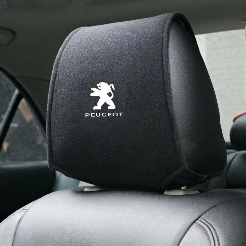 Car Headrest Cover Seat Head Pillow Neck Covers Accessory For Peugeot 408 4008 308 3008 Rifter 5008 508 2008 208 301 RCZ 108 608