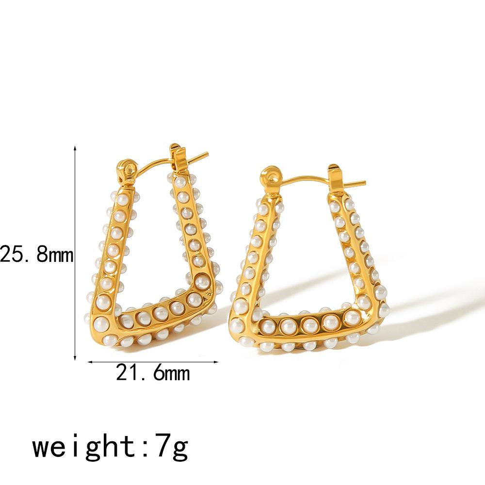 

Новые антиаллергенные серьги-гвоздики премиум-класса из нержавеющей стали, 18-каратное золото, геометрические трапециевидные серьги с бриллиантами, персонализированные серьги