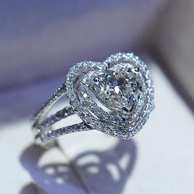 

Новая мода Кристалл Сердце CZ Кольца Женские Элегантные Женские Аксессуары для Вечерние Bling Нежные Кольца Для Девочек Модные Ювелирные Изделия 8