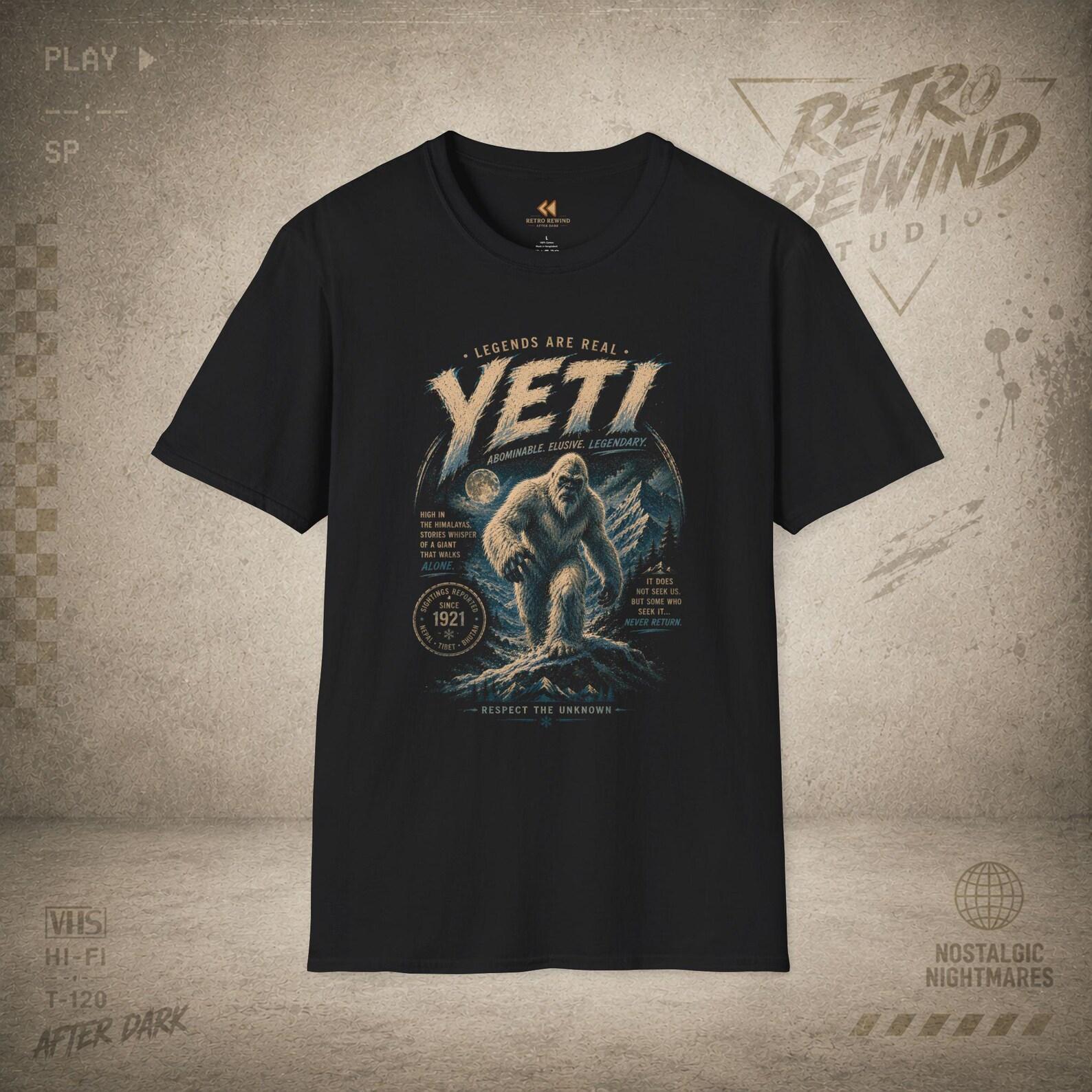 Yeti Illustration T-Shirt | Legends Are Real Bigfoot Abominable Snowman XL