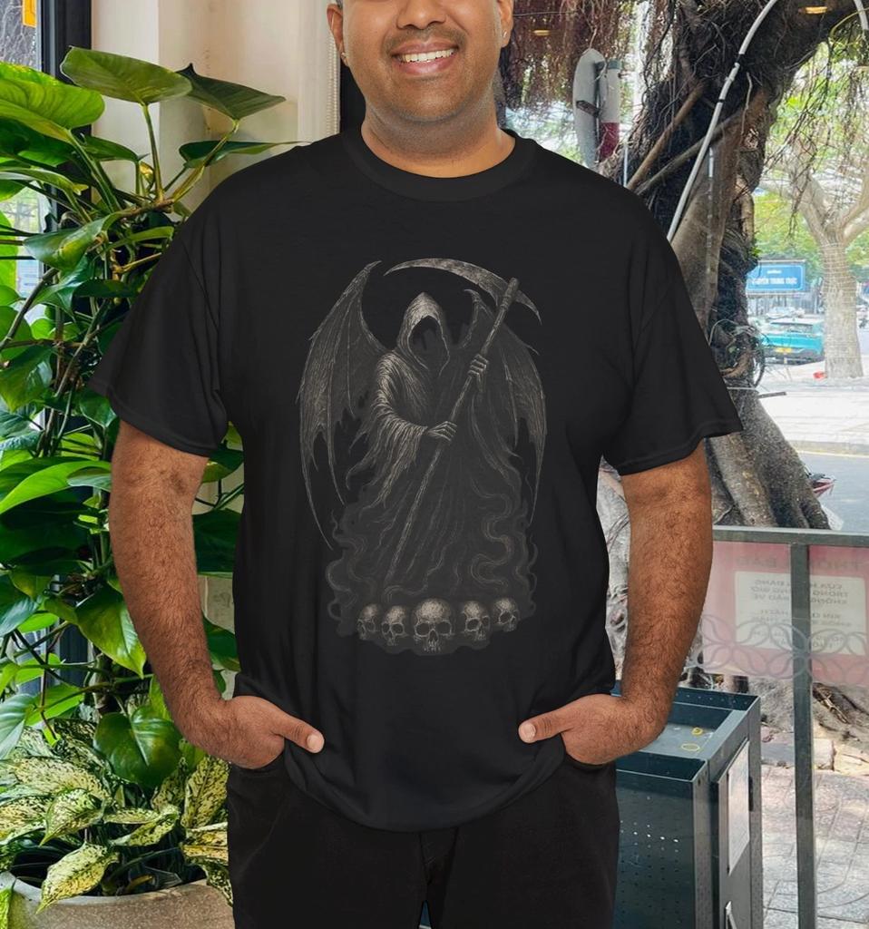 Grim Reaper Skeleton Goth Gothic Horror Skull Alt Aesthetic T- Shirt