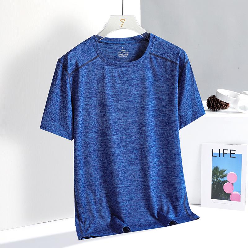 

Чоловіча літня швидковисихаюча катіонна футболка - модний дихаючий топ для фітнесу з напіврукавом великих розмірів M