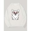 Men's Casual Crew Neck Sweatshirt with Puppy In Heart Glasses Pattern