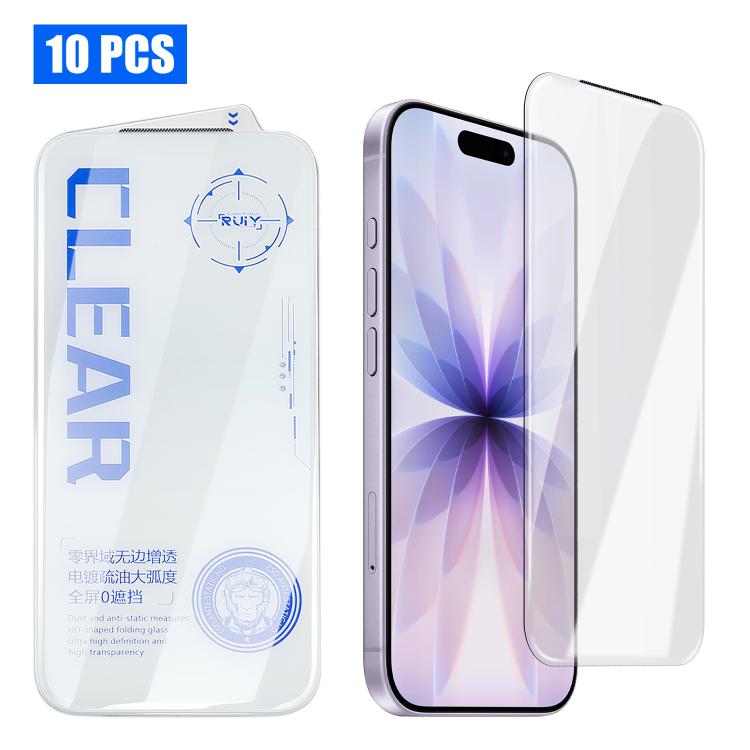 10Pcs 3D Curved Edge Zero-Border HD 9H+ Tempered Glass Screen Protector For iPhone 17 Pro, Bubble-Free Auto Adsorption Film