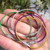 Stainless Steel Wire Keychain Ring Key Keyring Circle Rope Cable Loop Outdoor Camp Luggage Tag Screw Lock Gadget