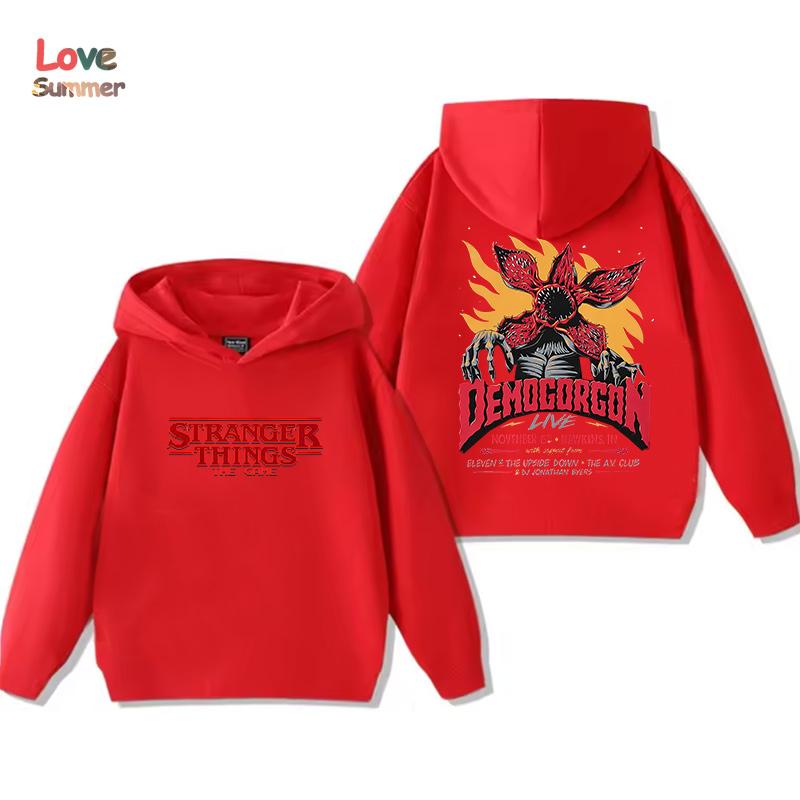 Stranger Things 5 Kinder Hoodie Jungen Pullover Mädchen Beliebt 2025 Hoodies Bedruckte Hoodies Lange Ärmel Kinder Tops Kinder Sweatshirts