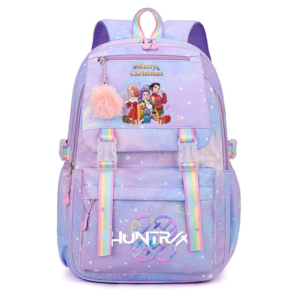 Anime Christmas K-Pop Demon Hunters Printed Large Capacity Waterproof Backpack Teenger Student Girl Boy Schoolbag Bookbag Women Waterproof Travel Bag
