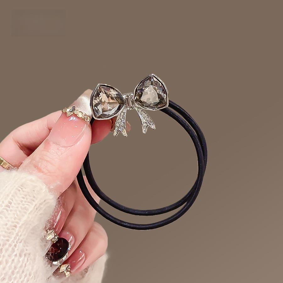 Exquisite Forest Style Butterfly Crystal Hair Ties - Durable Rubber Bands for Women