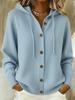 European and American Button Knit Hooded Cardigan Jacket - Autumn/Winter Style, Solid Color Casual Fashion for Women.