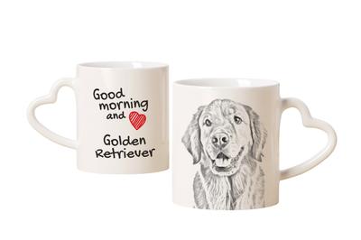 Golden Retriever - Cup with a Dog, Adorable Cup with a Heart-shaped Handle, Universal Gift from the Brand