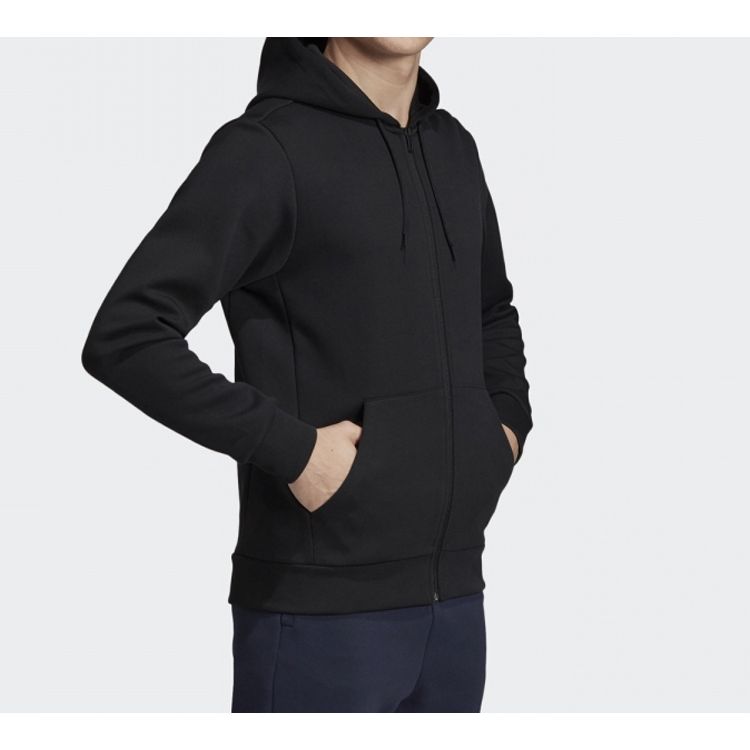 Adidas Essentials Plain Full-Zip Hoodie Men Hoodie Black EB5272