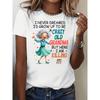 Lustiges Oma-Slogan-T-Shirt für Damen mit verrückten Omak-Zitaten und Enkelkind-Mustern - Kurzarm Rundhals Freizeit-Oberteil