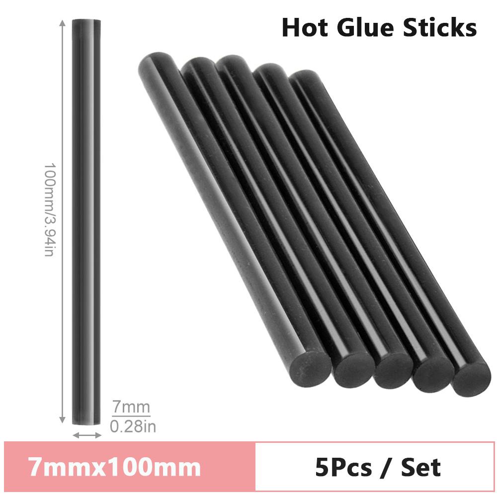 5ks 7mmx100mm/11mmx270mm Čierne lepiace tyčinky pre tavné pištole Lepidlo pre pištole Urob si sám náradie na opravu tavných pištolí Príslušenstvo zo zliatiny