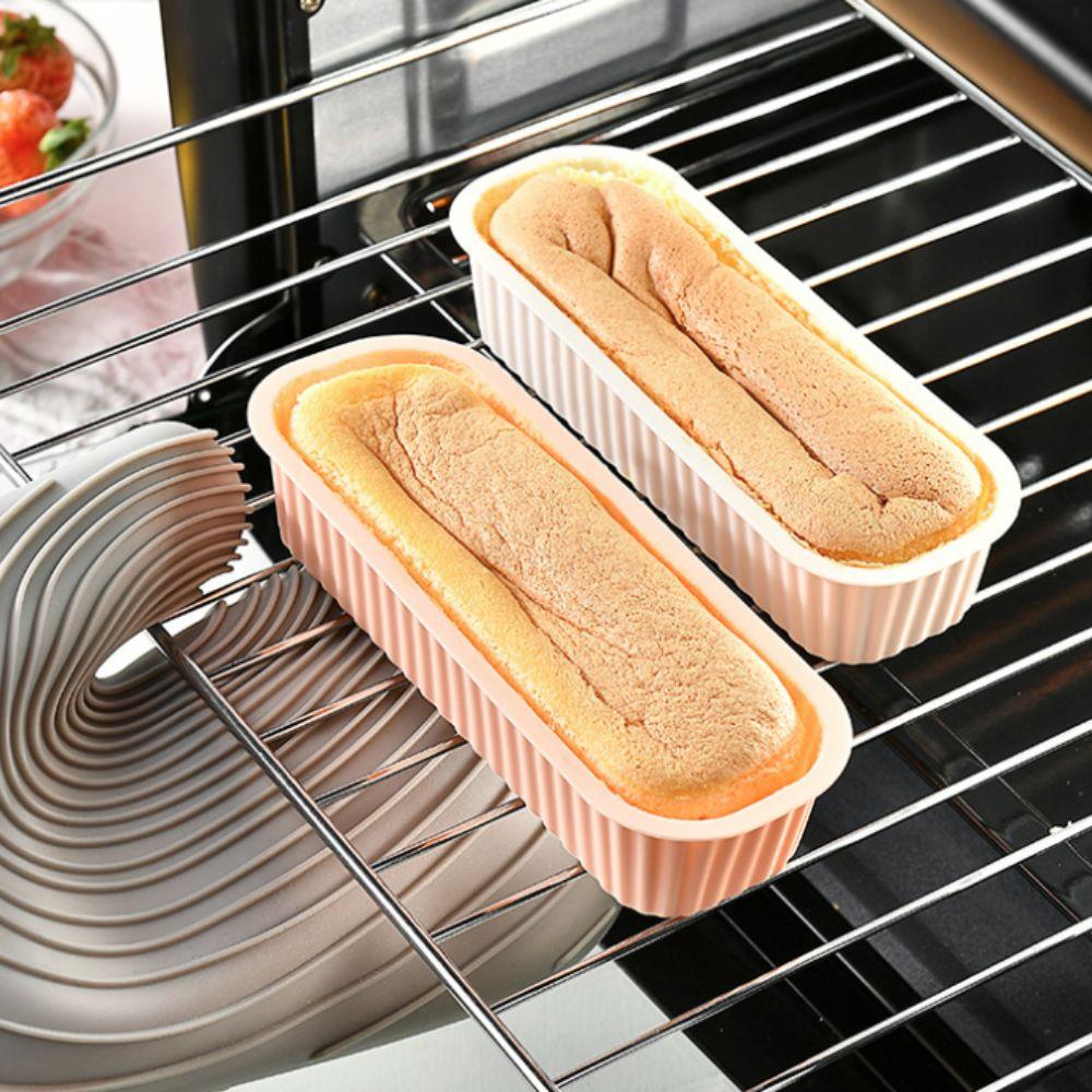 4Pcs DIY Air Fryer Silicone Bread Pans Non-Stick Toast Loaf Baking Tray Brownie Mould Bakery