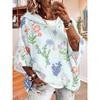 Women's Large Size Hooded Sweatshirt, Retro Floral Print Casual Sweatshirt
