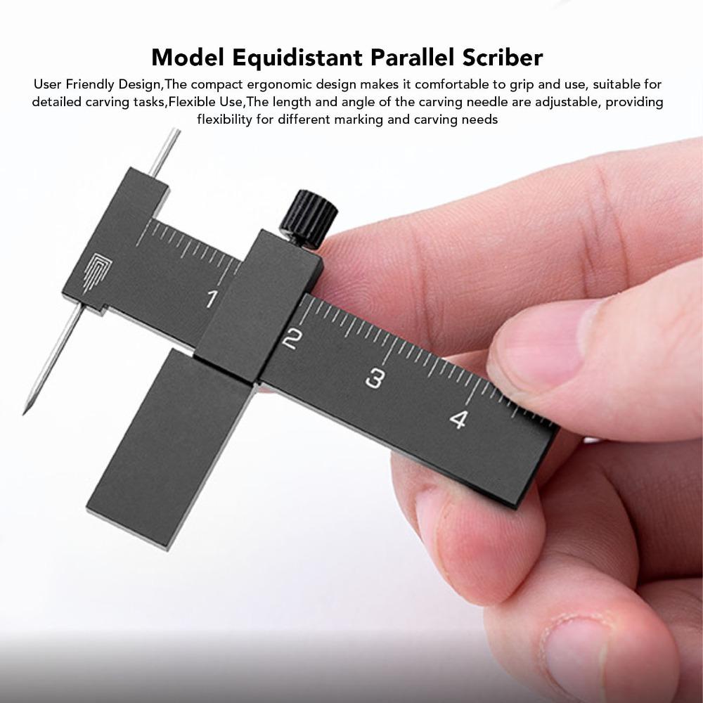 Tungsten Steel Blade Model Carving Ruler Adjustable Scribing Ruler  Model Crafting