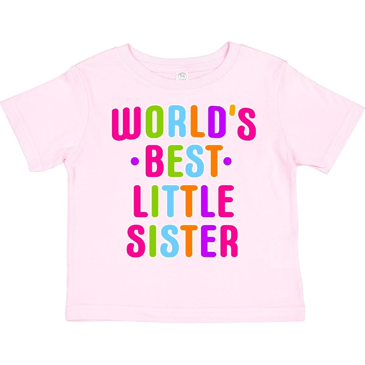 Inktastic Worlds Best Little Sister Toddler kids boys T-Shirt Family Child Preschooler Kid 130
