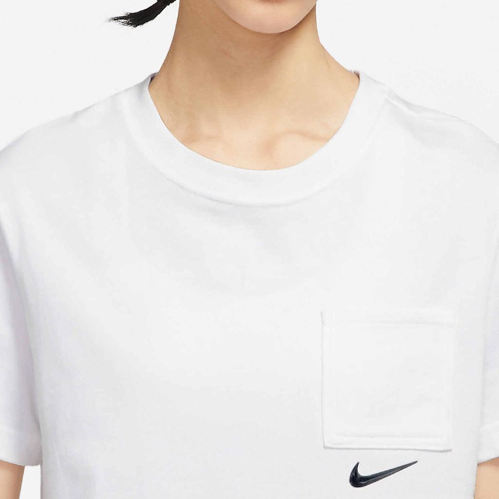Nike Round Neck Pocket Sports Casual Short Sleeve T-Shirt Women Tops White DN4852-100
