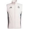 Originals Real Madrid Winterized Training Series Badge Print Stand Collar Slim Fit Zip Vest Men Vests Gray IT5130