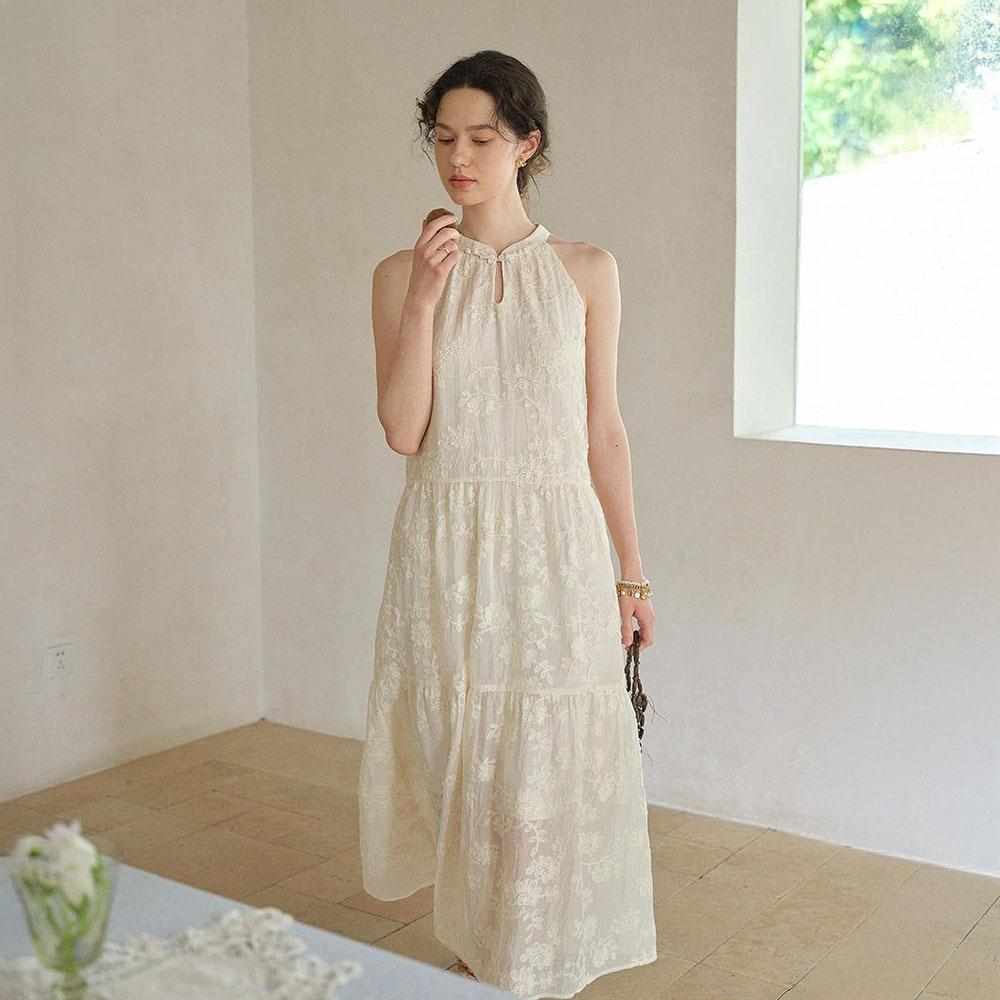 Simpeulleteulo Sr_Halter-Neck Vacation Maxi Dress