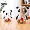 Break Resistant Piggy Bank Clear Panda for Kids, Plastic Cash Coin Bank, Money Saving Jar Box Decoration, Christmas Birthday Girls Boys