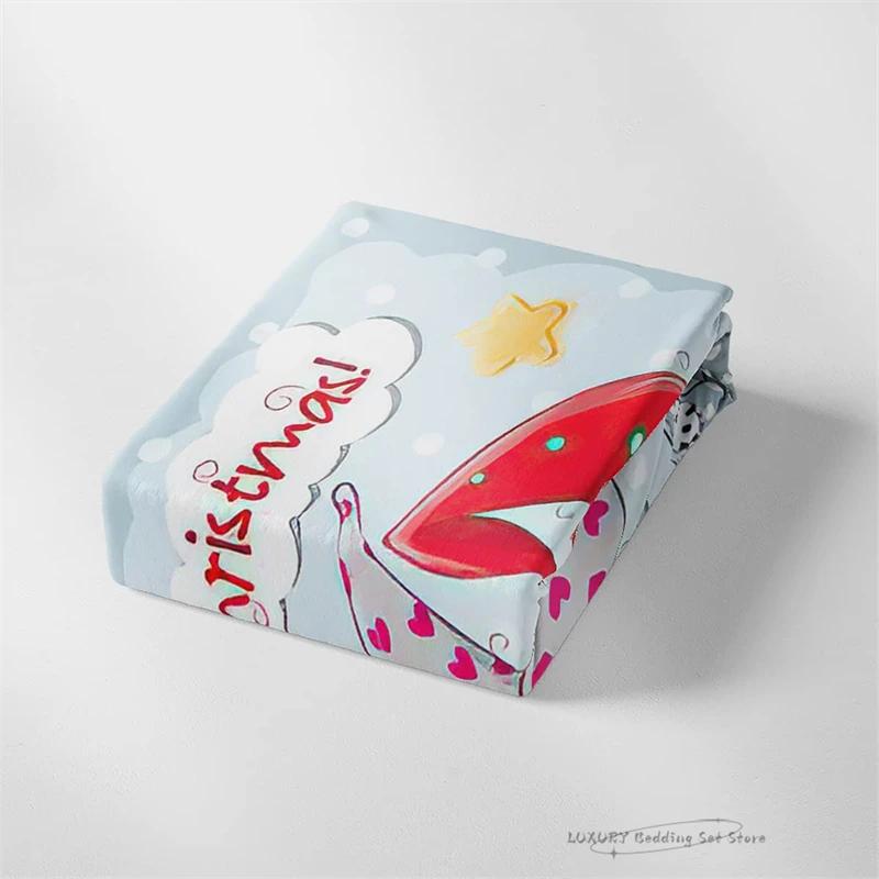 3Pc Duvet Cover Cute Cartoon Dwarf Christmas Series Bedding Set For Kids And Adults Single Double Queen 220X240 Room Decor Gift