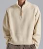 Beoteunseoul Loose Fit Half-Zip High-Neck Knit (Light Beige)