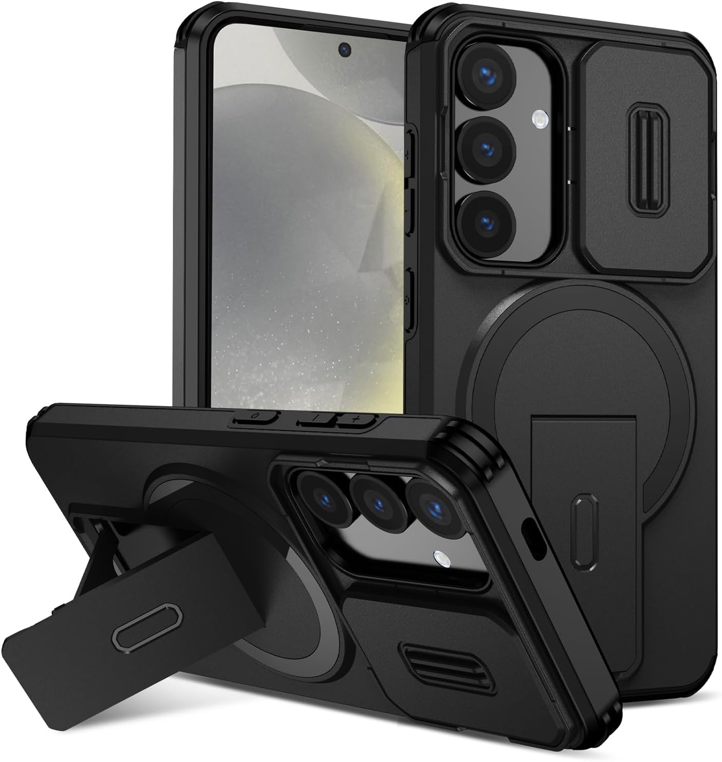 

Phone Case For Samsung Galaxy S26+ Plus with Camera Cover, Magsafe, Heavy Duty Magnetic Case чёрный