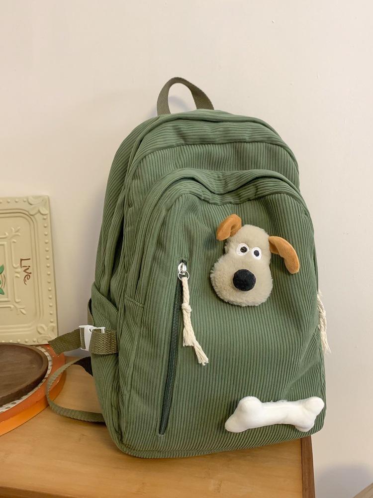 This Year, It Is Popular for Junior High School and High School Students To Use Practical Schoolbags, Backpacks, Light Retro Corduroy In Autumn and W