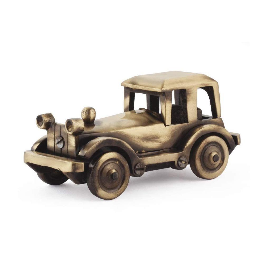 Διακόσμηση Ορείχαλκος Vintage Αυτοκίνητο Διακοσμητικό Αγαλματίδιο Άγαλμα για Διακόσμηση Σπιτιού Δώρο, Γυαλιστερό Αντικέ Φινίρισμα, Συσκευασία 1 τεμαχίου.