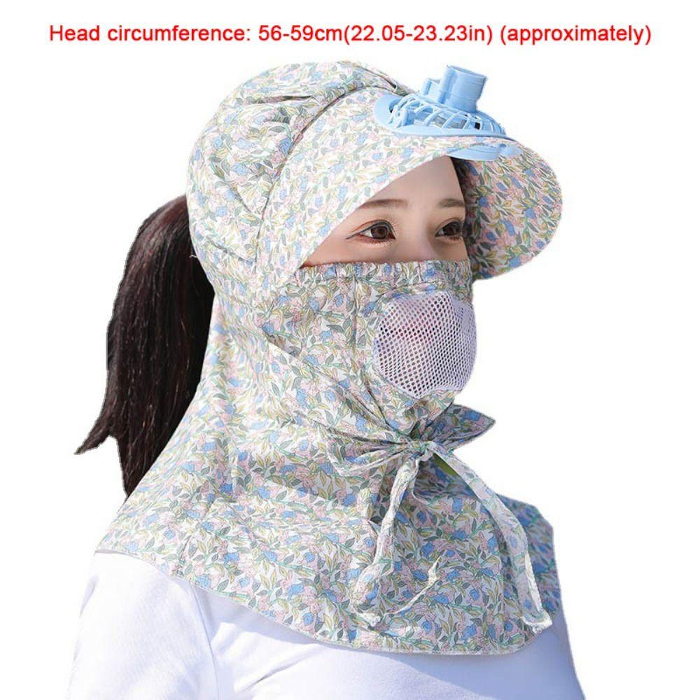with Electric Fan Fan Camping Hat Breathable Camping Cap Fashion Face Hood Hat Outdoor