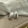 Atmospheric Simple Water Drop Golden Melon Seed Stud Earrings, Minimalist Style Metal Texture Fashion Trend Earrings