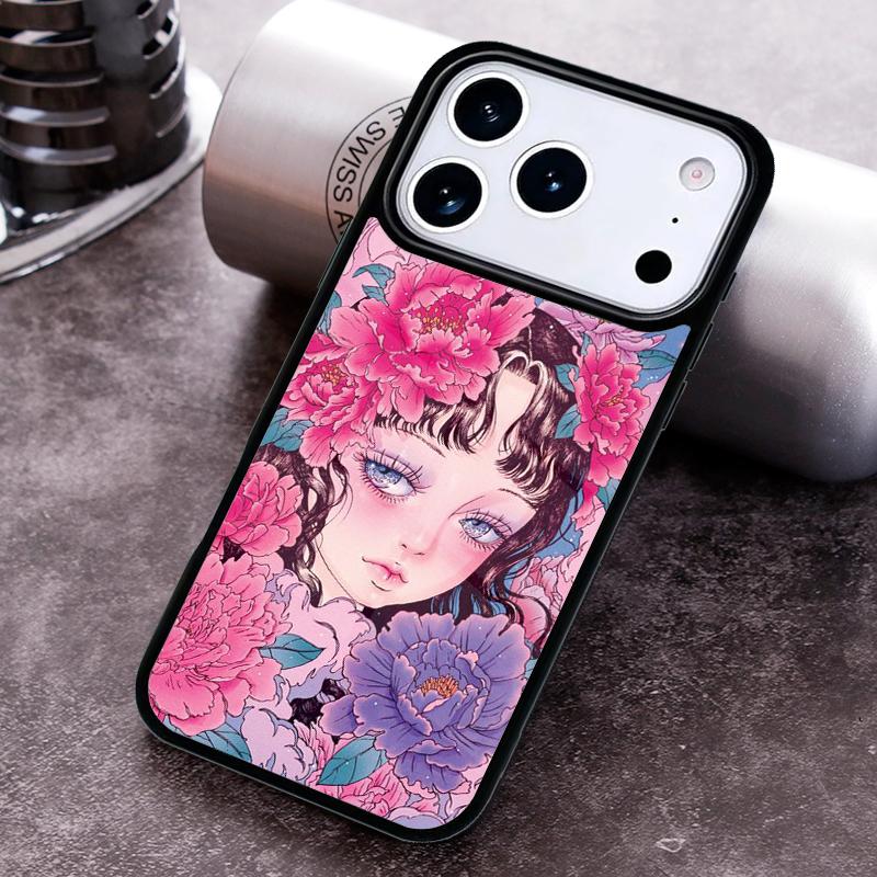 Cartoon Girl illustration Phone Case For iPhone 17 16 15 14 13 12 11 Pro Max Plus 17Air Soft Silicone Cover