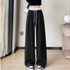 Women's Color-Block Drawstring Sweatpants: New Style for Spring, Autumn & Winter; Elastic Waist, Loose Fit, Wide-Leg.
