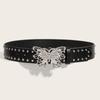 Punk Rivet Belt Y2k Pu Waistbands Luxury Butterfly Waist Belt  Trouser Decoration