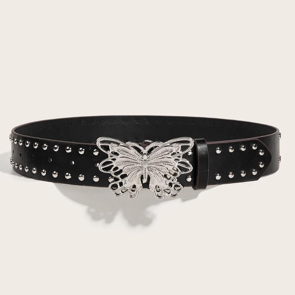 Punk Rivet Belt Y2k Pu Waistbands Luxury Butterfly Waist Belt  Trouser Decoration