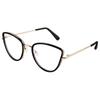 Anti Blue Light Fashionable Metal Cat Eye Flat Mirror  New Ins Style Casual Trendy Cool Eyeglass Frame 81049