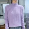 Lekasha Women's Mink Cashmere Knit Pullover - Half-High Neck, Autumn/Winter Loose Fit.