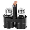 Salt and Pepper Shakers with Stand, 3 Pieces.