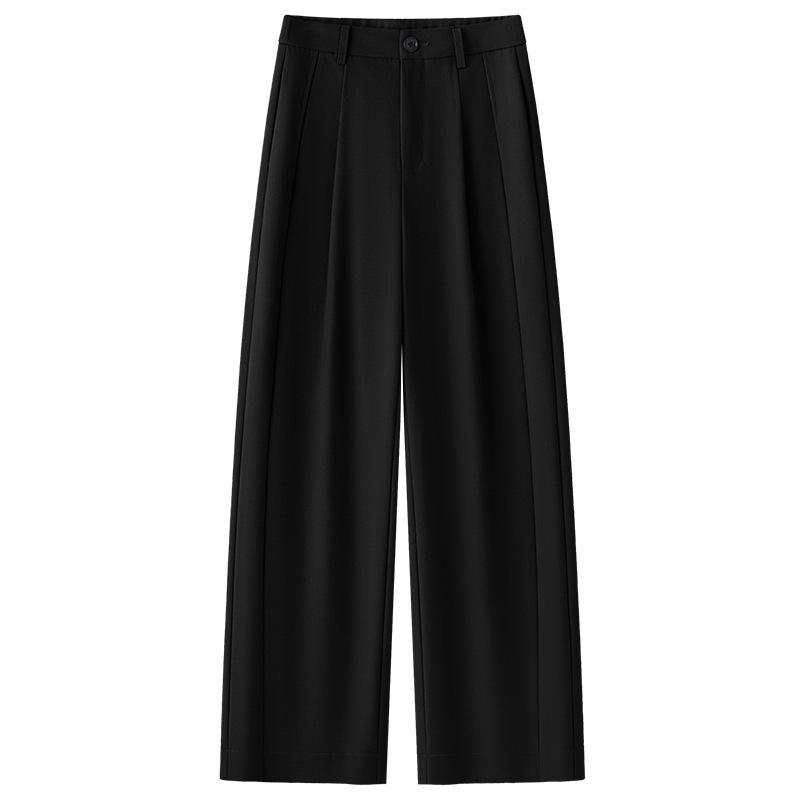 Women's High-Waisted Gray Wide-Leg Suit Pants - Spring/Summer 2025 Collection