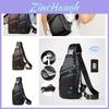 Barnoroo Neue Herren Freizeit Brusttasche Modische Umhängetasche Mit USB-Anschluss Trendige Herrentasche