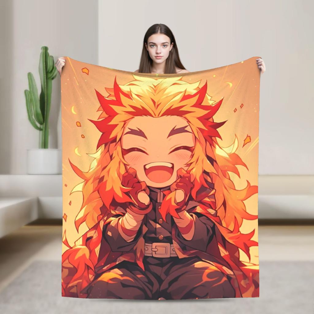 Nezuko's Kimono Tribute- Asanoha Pink Hemp Leaf Blanket Demon Slayer Flannel Funny Warm Throw Blanket for Home Winter