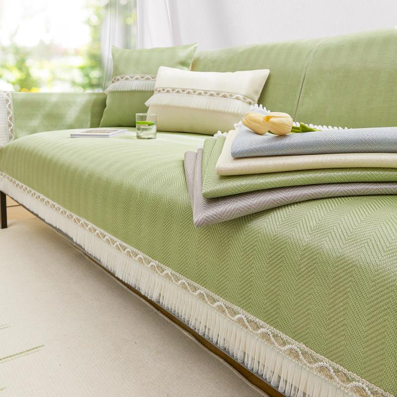 Ice Silk Sofa Cushion Summer Seat Cushion for Summer Non-Slip Leather Sofa Cover Cold Feeling Cover Towel Summer Cool Pad